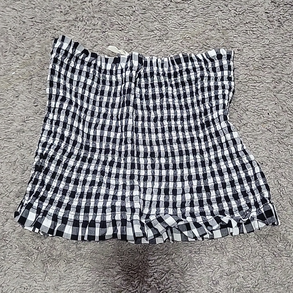 Black & White Gingham Tube Top